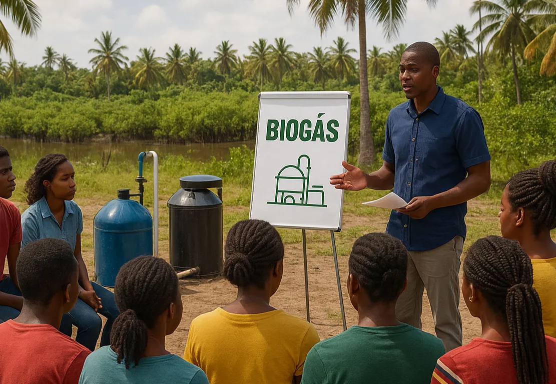 Jovens formados lideram soluções sustentáveis com biogás em Quelimane